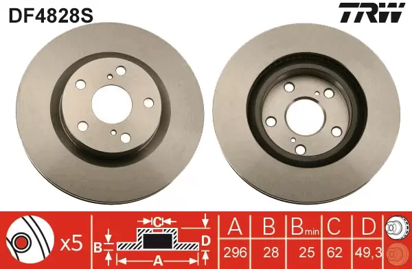 Brake Disc | TRW SINGLE DF4828S