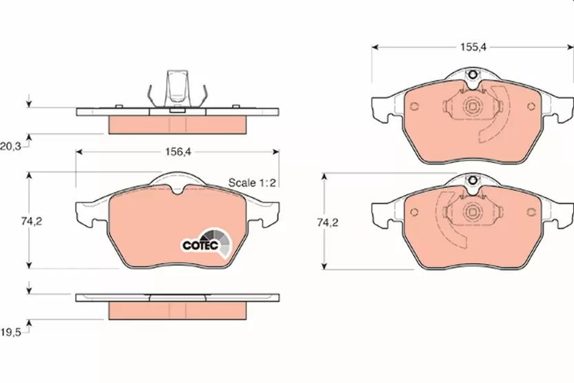 Brake Pad Set, disc brake | COTEC GDB1271