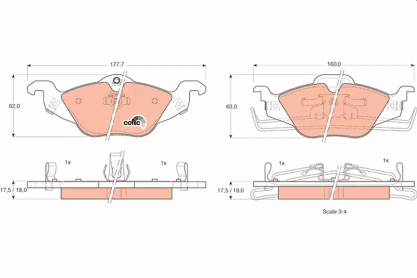 Brake Pad Set, disc brake | COTEC GDB1351