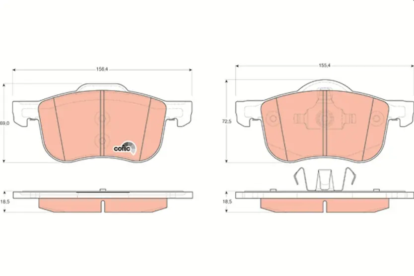 Brake Pad Set, disc brake | COTEC GDB1388