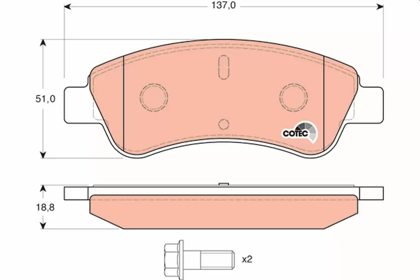 Brake Pad Set, disc brake | COTEC GDB1463 