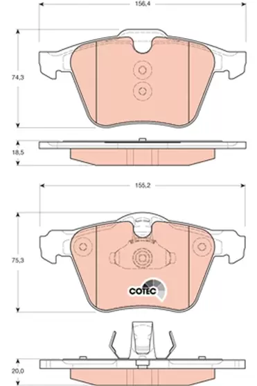 Brake Pad Set, disc brake | COTEC GDB1684