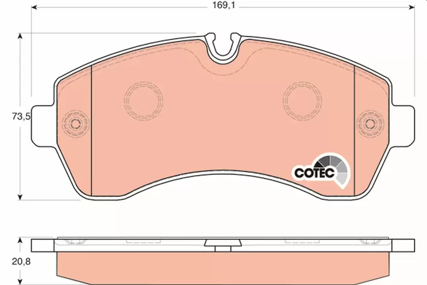 Brake Pad Set, disc brake | COTEC GDB1696