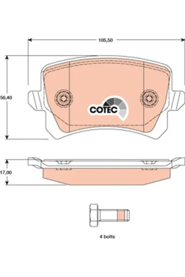 Brake Pad Set, disc brake | COTEC GDB1763