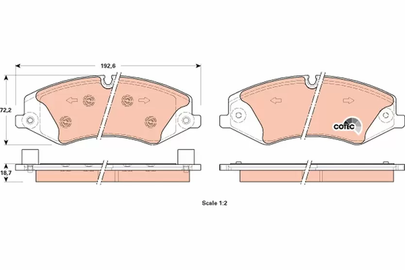 Brake Pad Set, disc brake | COTEC GDB1898