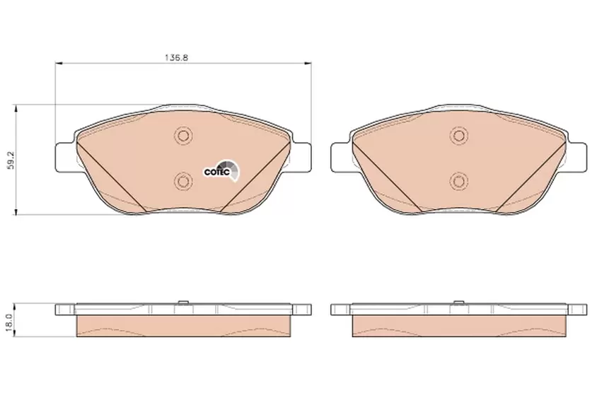 Brake Pad Set, disc brake | COTEC GDB1926