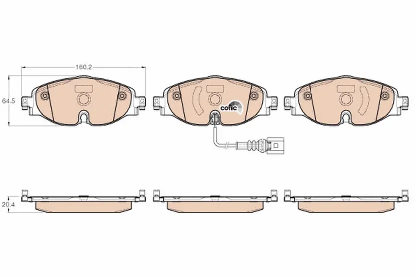 Brake Pad Set, disc brake | COTEC GDB1956
