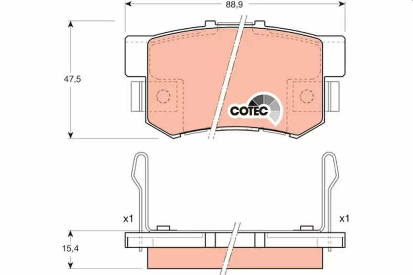 Brake Pad Set, disc brake | COTEC GDB3154