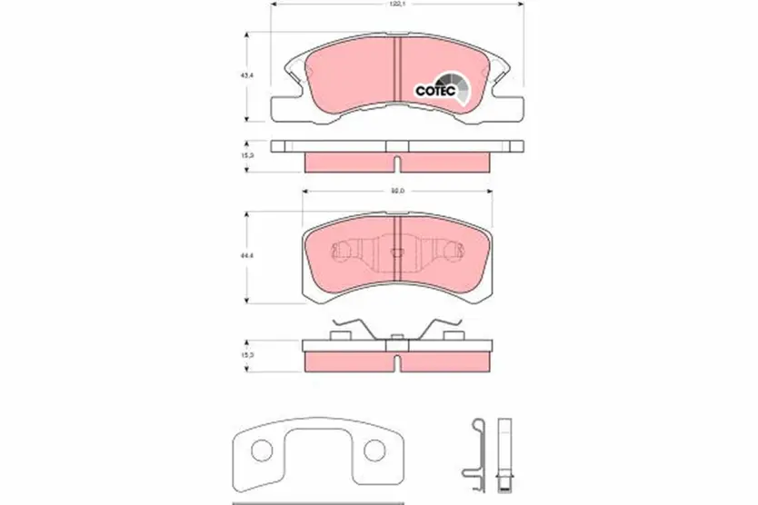 Brake Pad Set, disc brake | COTEC GDB3358