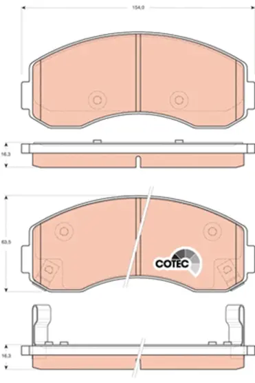 Brake Pad Set, disc brake | COTEC GDB3434