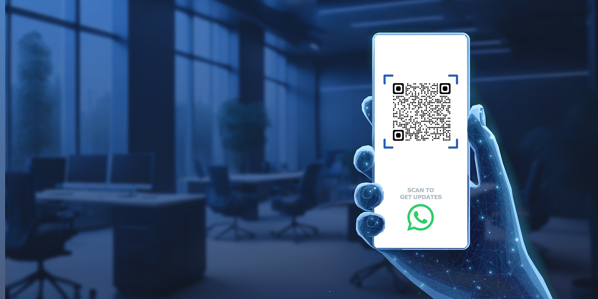 smartphone with QR code