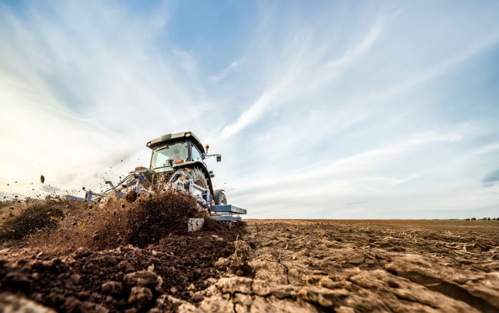 tractor on field