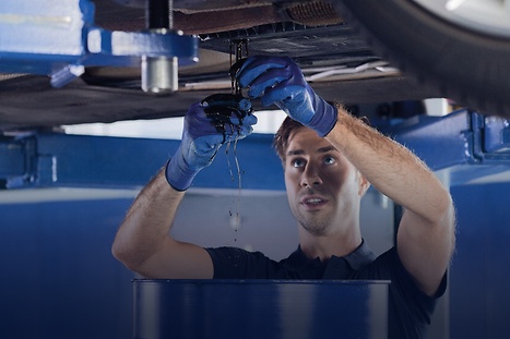 oil pump being filled