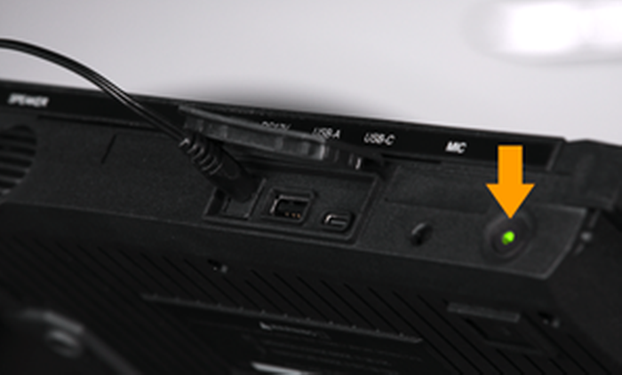 power button LED green