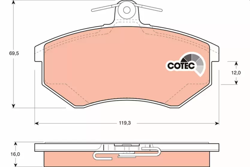 Brake Pad Set, disc brake | COTEC GDB1048