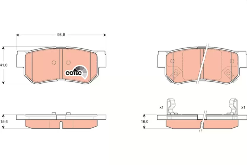 Brake Pad Set, disc brake | COTEC GDB3284