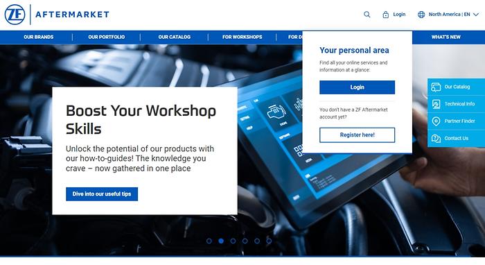 Click on Login to ZF Aftermarket Portal